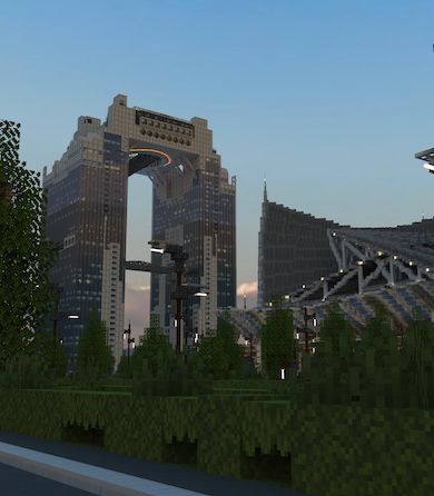 マインクラフトで作った梅田スカイビル