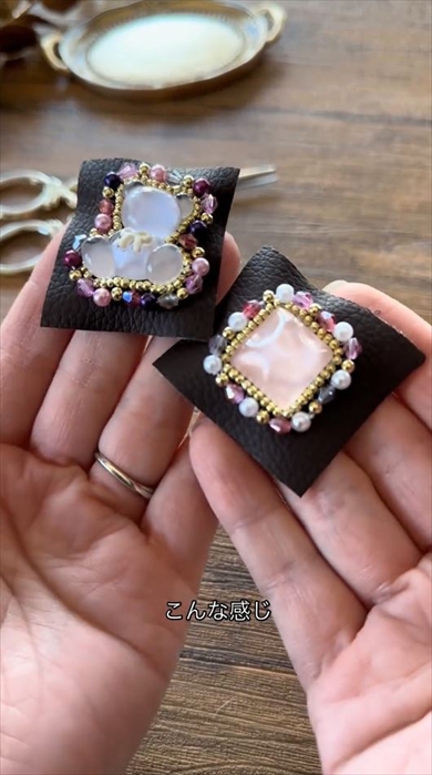 100均資材でビーズ刺しゅう