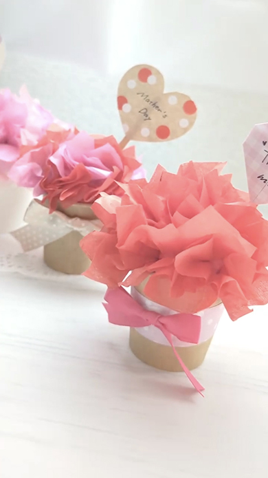 母の日に作りたいお花紙カーネーション