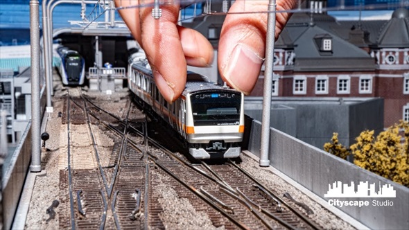 駅ホ-ムと跨線橋のジオラマ Nゲージジオラマ自宅新レイアウト製作記】＜和賀野駅建設工事