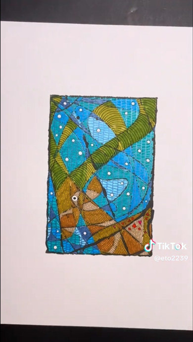 ビー玉 転がす 絵 制作 アート メイキング