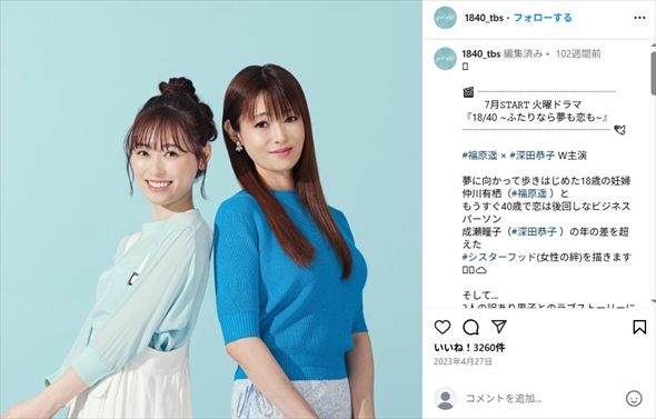 「18／40〜ふたりなら夢も恋も〜」での深田恭子