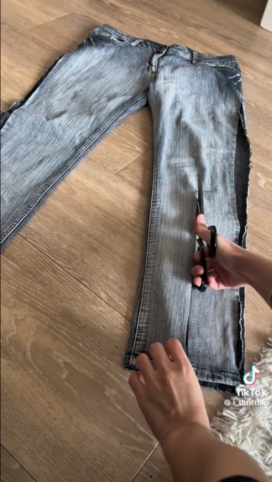 ジーンズをリメイク