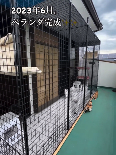 ベランダに野外スペースを併設