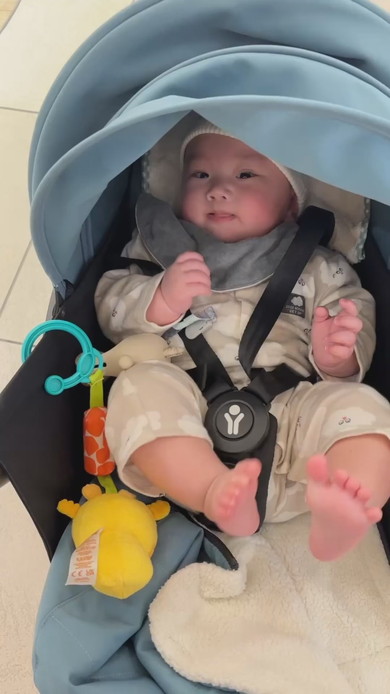 ベビーカーに乗る赤ちゃん