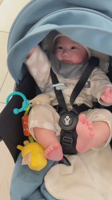 ベビーカーに乗る赤ちゃん