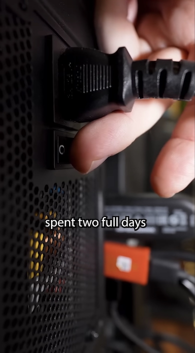 電源ユニットのスイッチオン