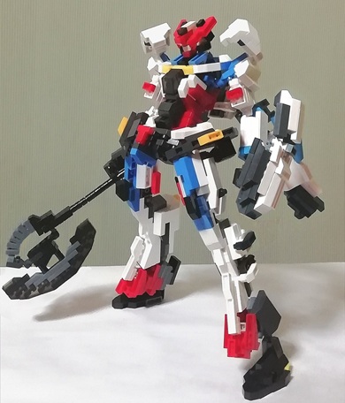 プチブロックで再現した「機動戦士Gundam GQuuuuuuX」に登場する機体・ジークアクス