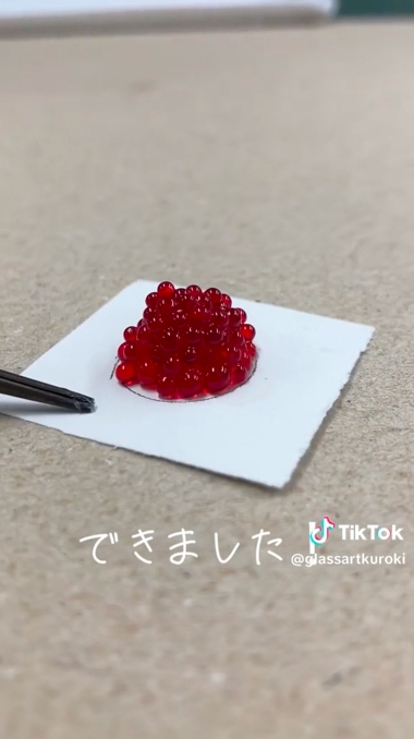 ガラス粒を焼いたら