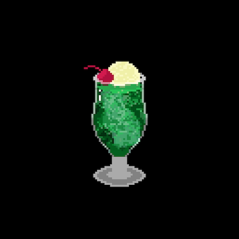 ドット絵のクリームソーダ