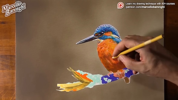 鉛筆で描いたシンプルな下絵 → プロが4時間かけて塗ったら