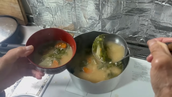 みそ汁完成