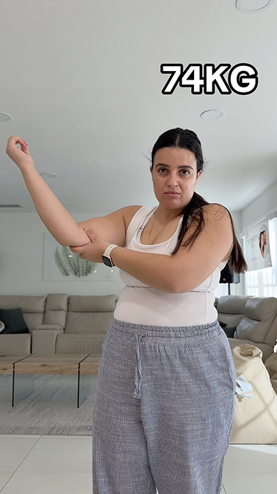 体型に悩む74キロの女性