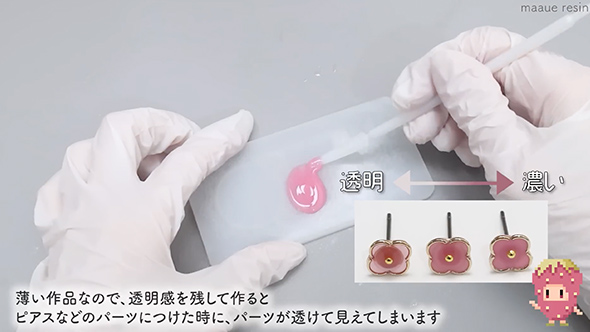 丸カンを使ったお花のアクセサリー