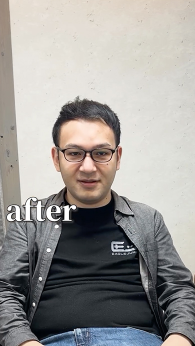 10年間髪を切っていない男性がイメチェン