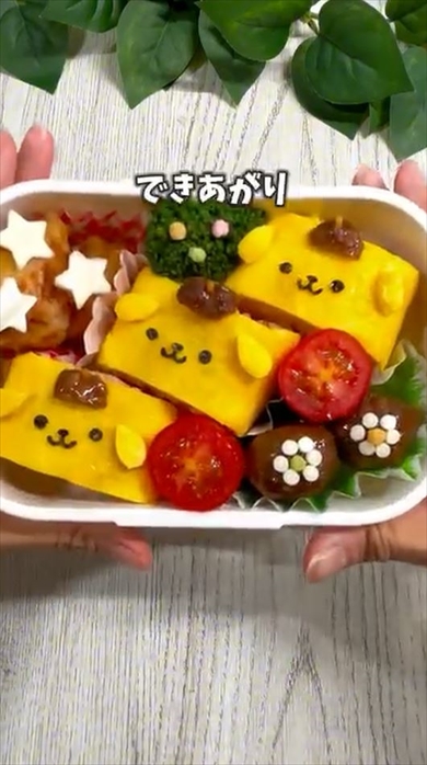 ご飯を卵でくるくるまくだけでかわいいサンリオキャラが完成