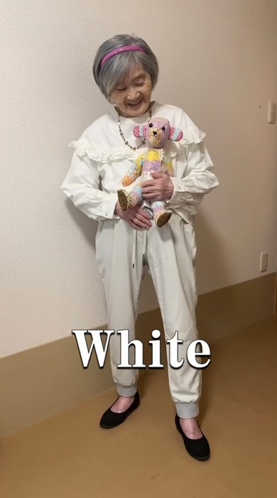春色コーデ 95歳 おばあちゃん 着こなし ファッション グループホーム