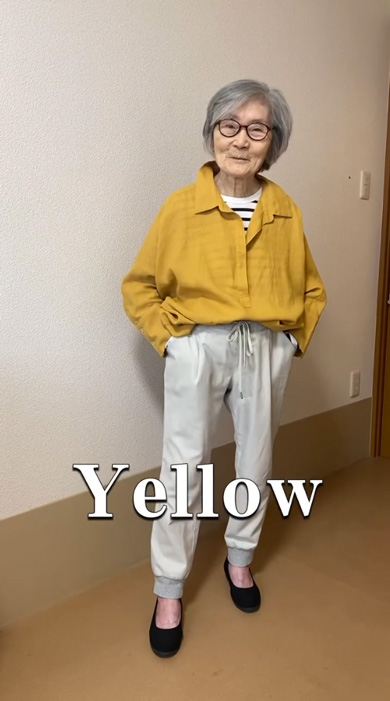 春色コーデ 95歳 おばあちゃん 着こなし ファッション グループホーム