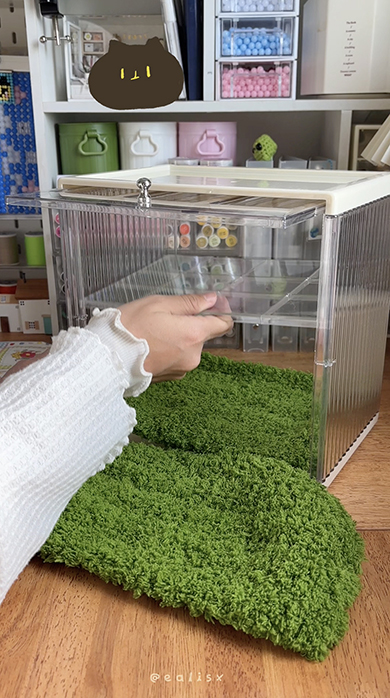 緑のモサモサ毛糸活用法