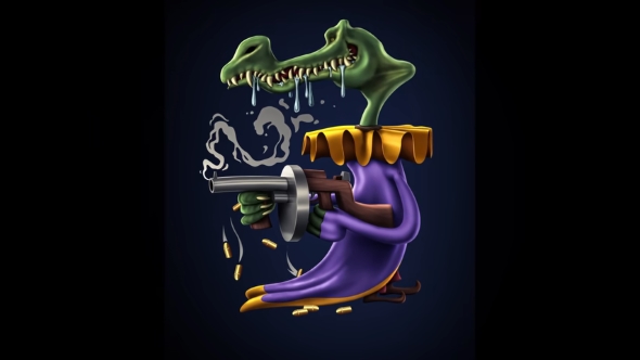 ワニのデッサンもフォトショップを使用