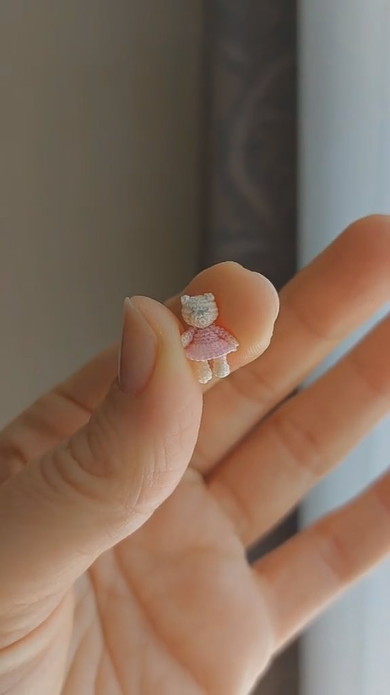 極小の編み物テディベア