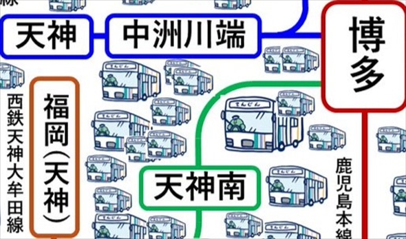 バスが覇権を握る福岡市の交通網