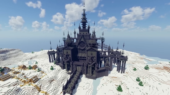 黒いブロックだけでマインブロック建築