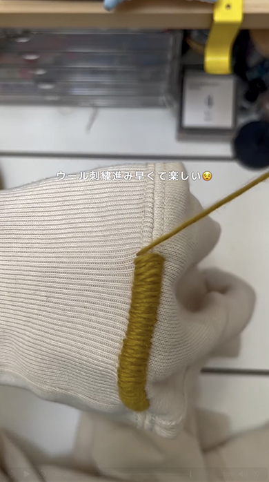 余った毛糸でトレーナーリメイク