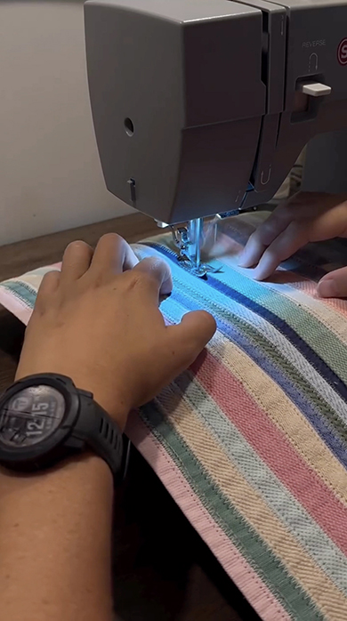 細いハギレを使ったハンドメイド