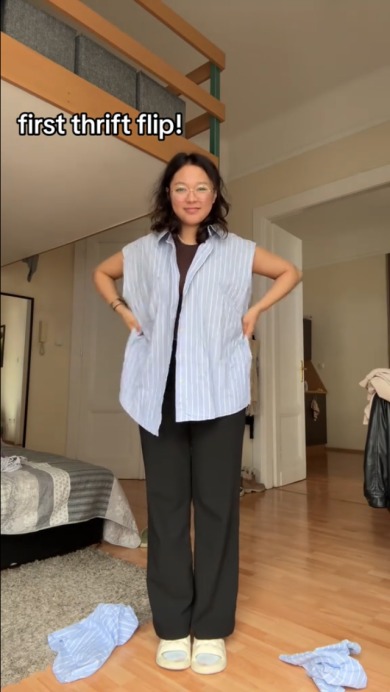 中古のシャツを改造