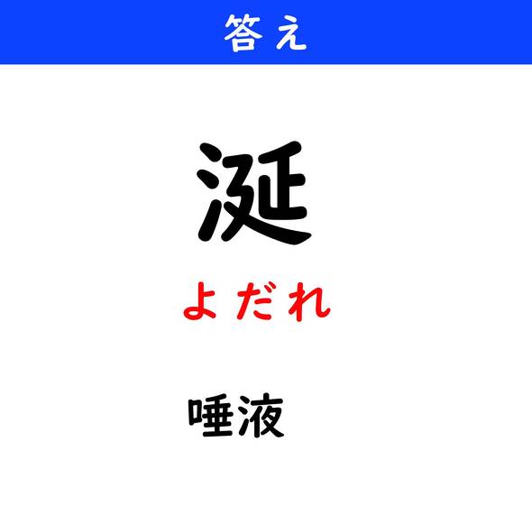 漢字クイズ　難読漢字　涎