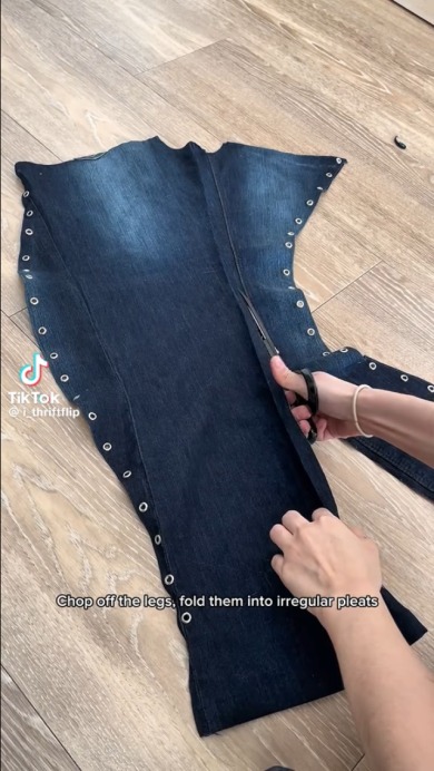 ジーンズをリメイク