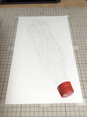 コカ・コーラ ラベルレス 鉛筆画