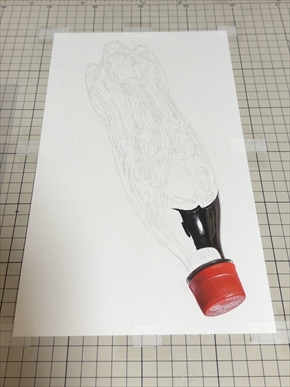 コカ・コーラ ラベルレス 鉛筆画