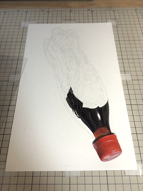 コカ・コーラ ラベルレス 鉛筆画