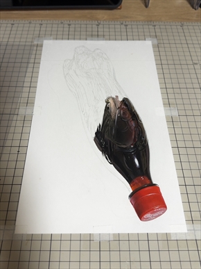 コカ・コーラ ラベルレス 鉛筆画