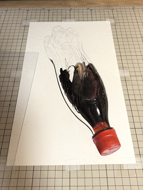 コカ・コーラ ラベルレス 鉛筆画