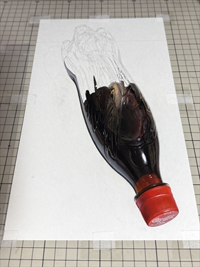 コカ・コーラ ラベルレス 鉛筆画