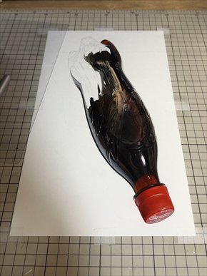 コカ・コーラ ラベルレス 鉛筆画