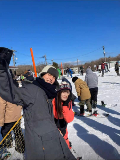 雪山での2人