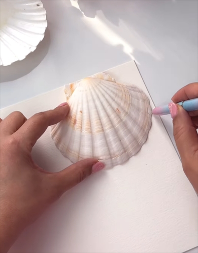 貝がらで作ったスケッチブック