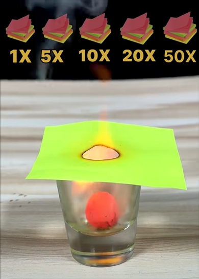 1000度の金属球を付せん何枚で止められるか