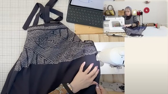 使い古した兵児帯をワンピースにリメイク