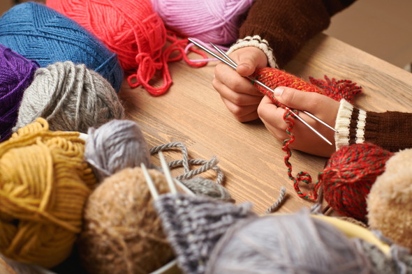 毛糸で編んだ鯉のぼり