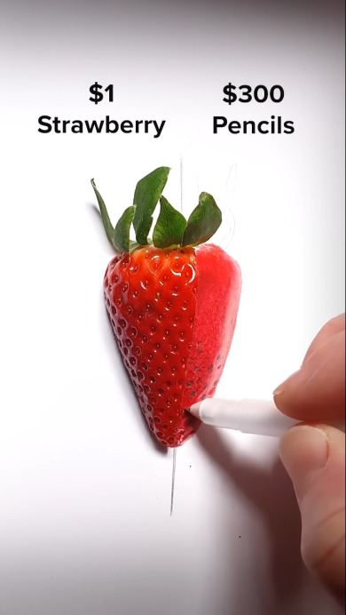 リアルなイチゴを描く