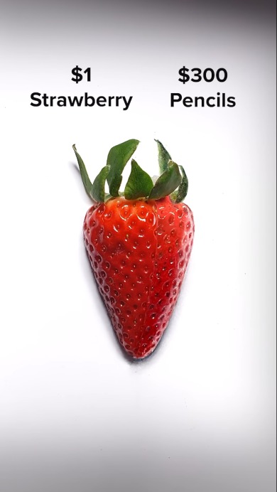 リアルなイチゴを描く