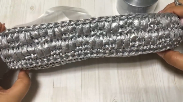 平巻きテープ バッグ かぎ針編み 編み物 スズランテープ ダイソー