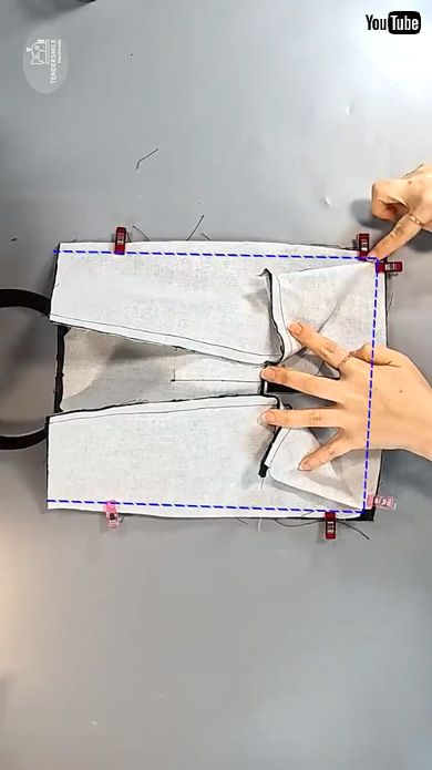 チェック柄 布 裁縫 マルチポケット トートバッグ