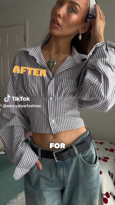 メンズシャツをリメイク