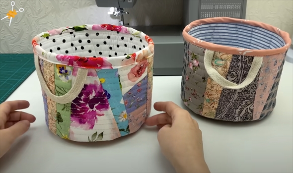 形がバラバラのハギレを縫い合わせると